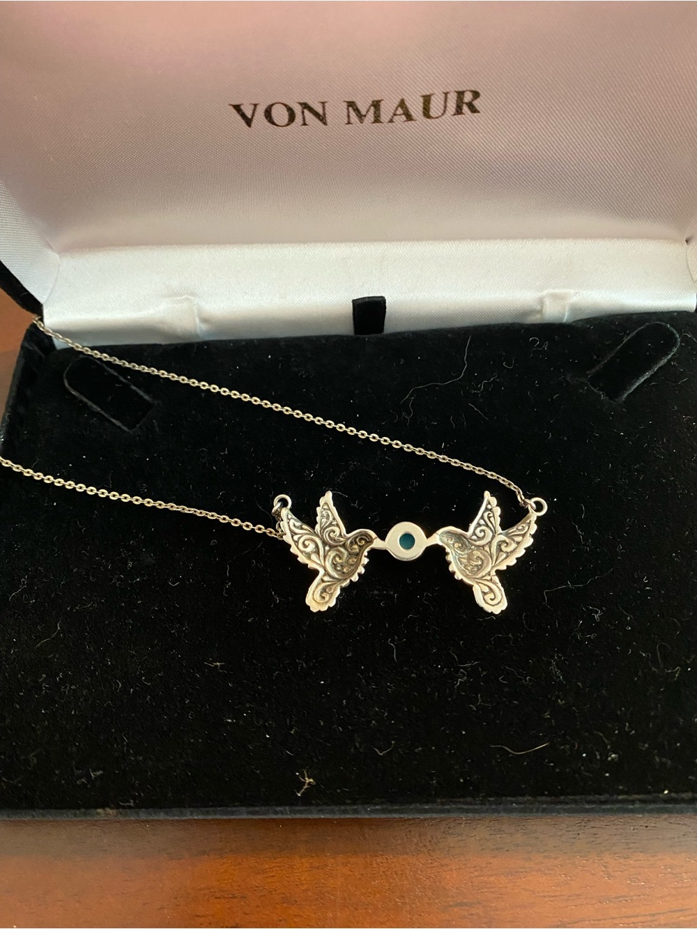 Samuel B Sterling Hummingbird Necklace with Turquoise Stone 18k - Picture 2 of 2